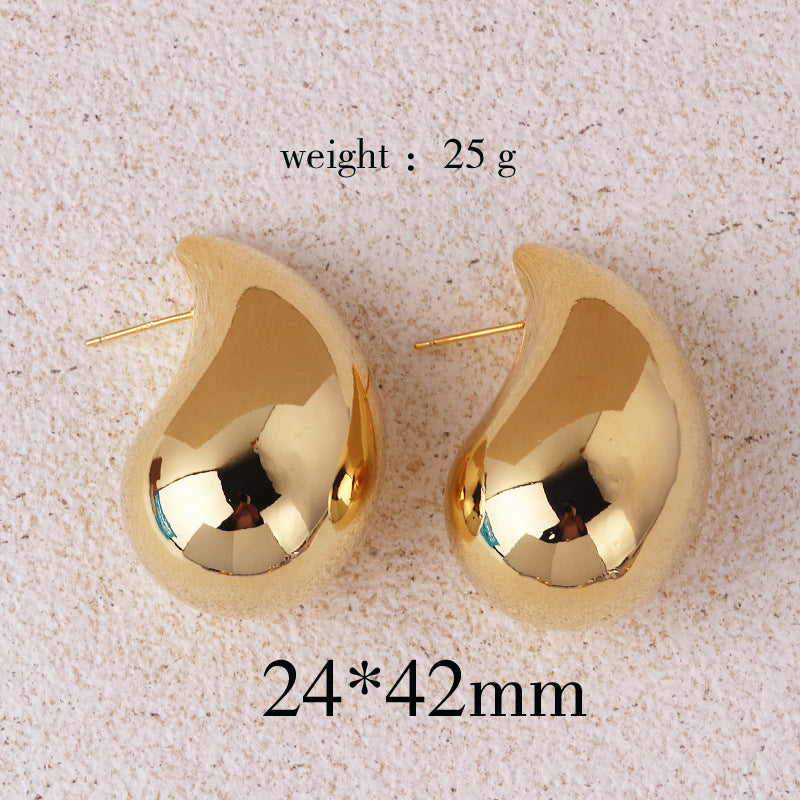 Fashion Droplet Copper Electroplating Stud Earrings
