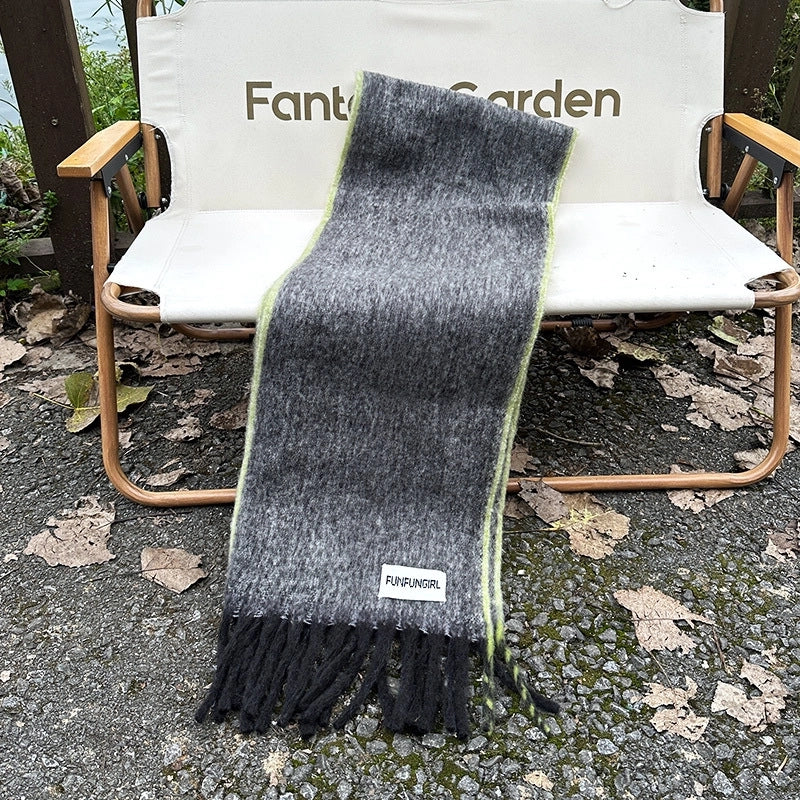 Women's Basic Minimalist Color Block Gradient Color Polyester Scarf