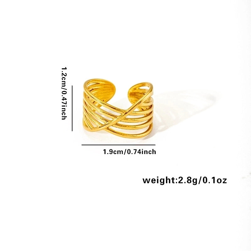 Minimalist Classic Style Leaf Heart Shape Flower Titanium Steel Plating Rings