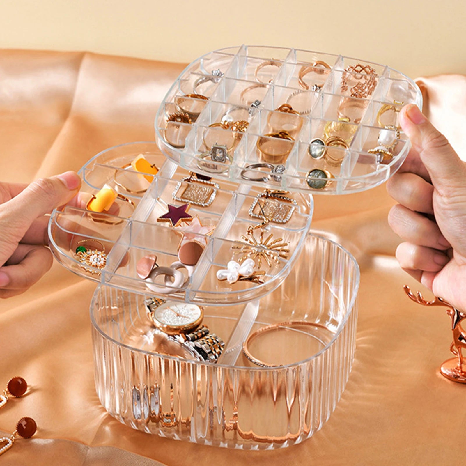 3-Layer Transparent Ring Organizer