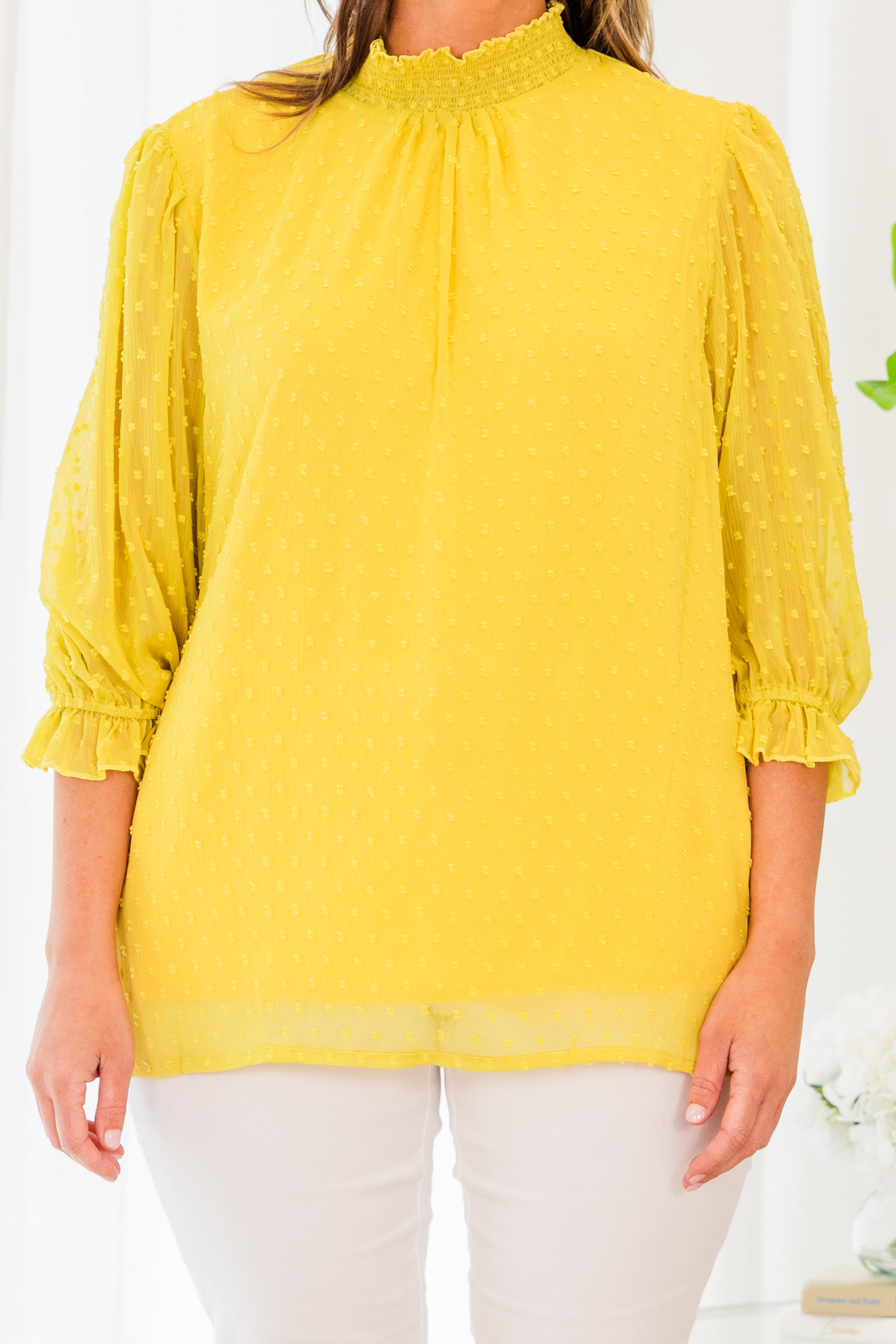 Ready For Class Blouse. Mustard