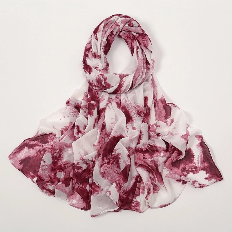 Women's Elegant Sweet Flower Polyester Scarf Shawl