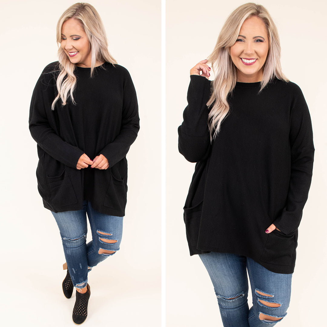 Snow Whispers Tunic. Black
