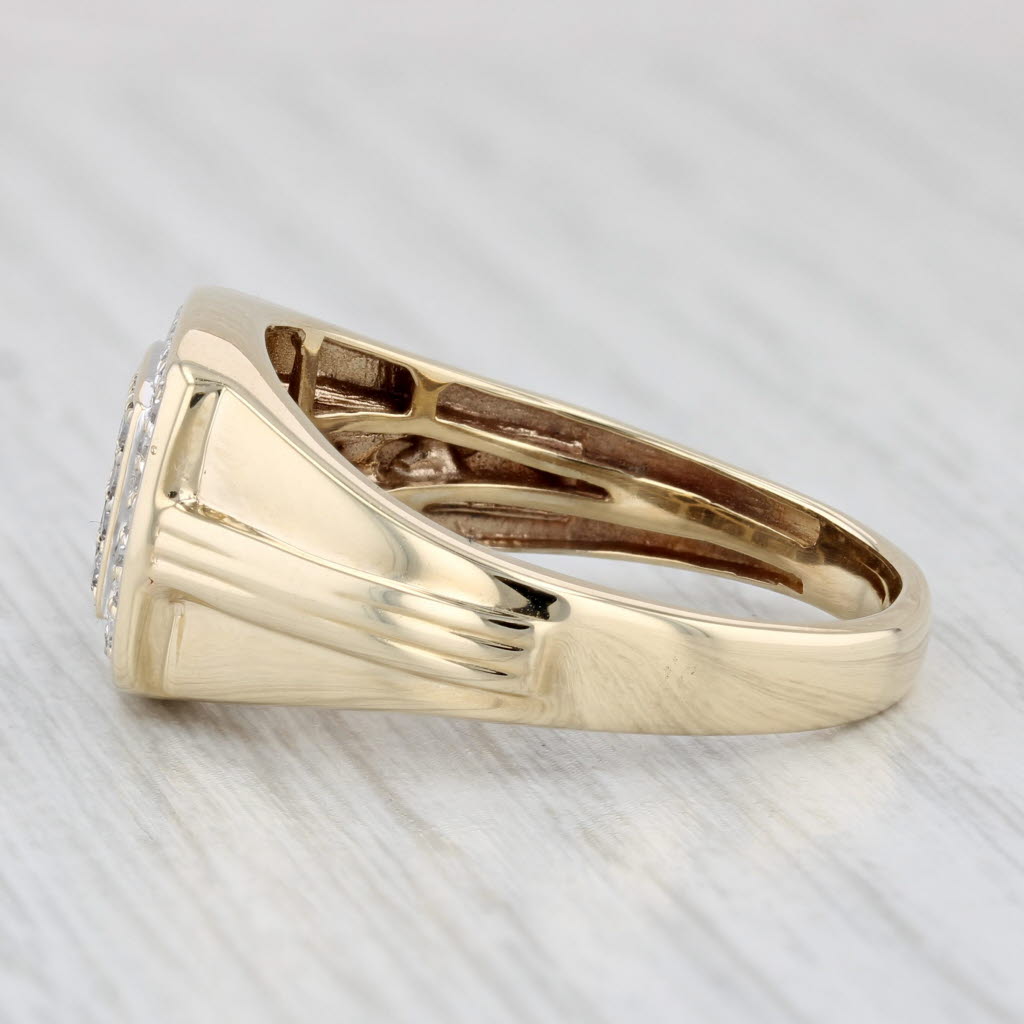 0.47ctw Diamond Cluster Men's Ring 10k Yellow Gold Size 12.5