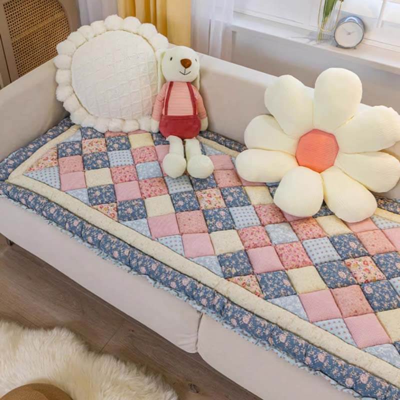 Floral Handmade Pure Cotton Protective Couch Cover