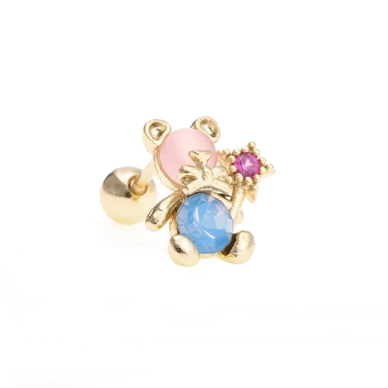 Ear Cartilage Rings & Studs Cute Animal Brass Gem