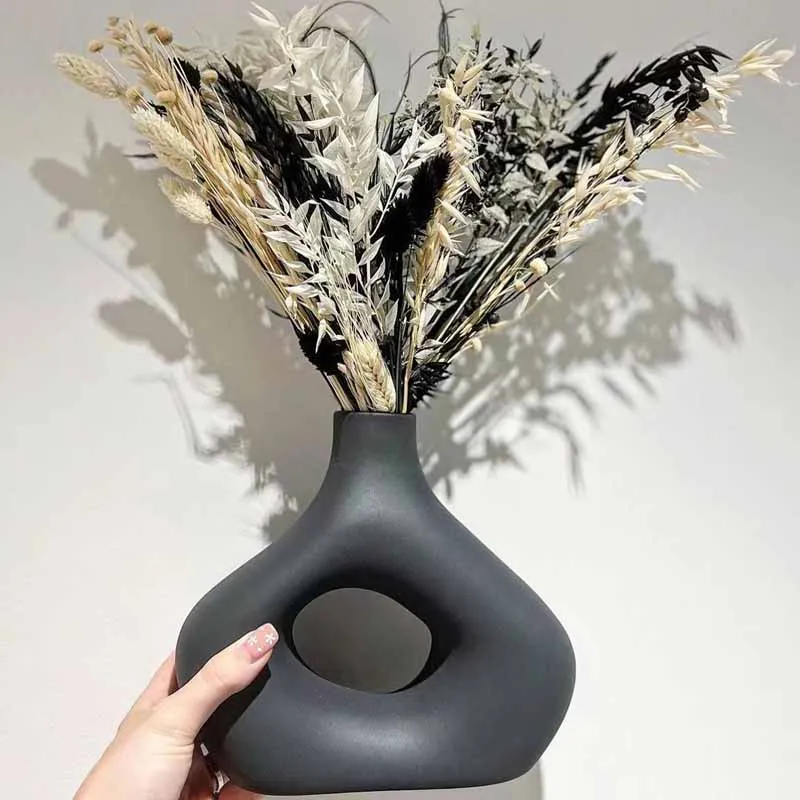 design nordic minimalist style black and white vase decoration desktop artistic ornament ceramic vases