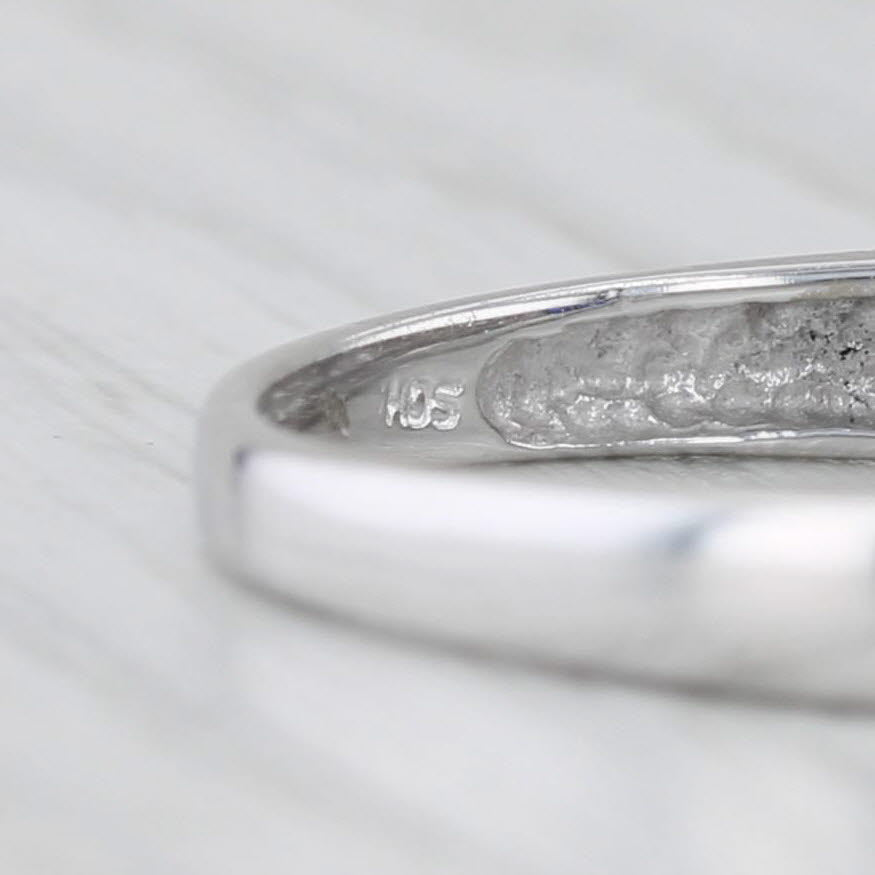 0.41ctw Lab Created Blue Sapphire Diamond Ring 10k White Gold Sz 6.5 Engagement