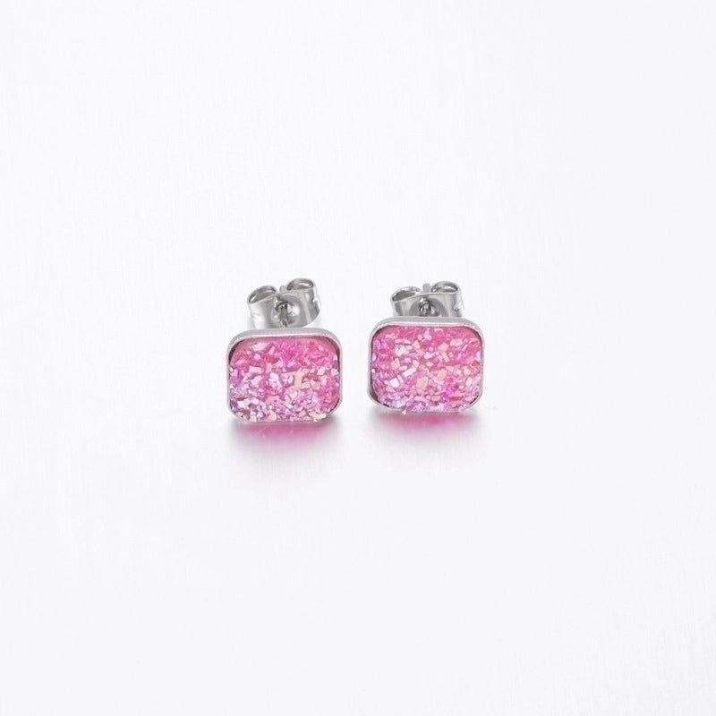 5 Pieces Elegant Minimalist Geometric Plating Inlay Stainless Steel Resin None Ear Studs