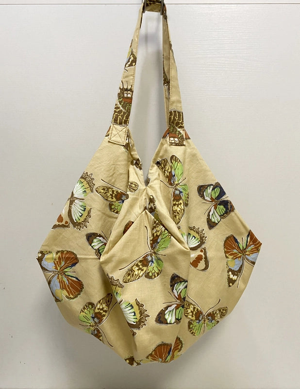 Women's Large Cotton Color Block Vintage Style Classic Style Dumpling Shape Magnetic Buckle Shoulder Bag