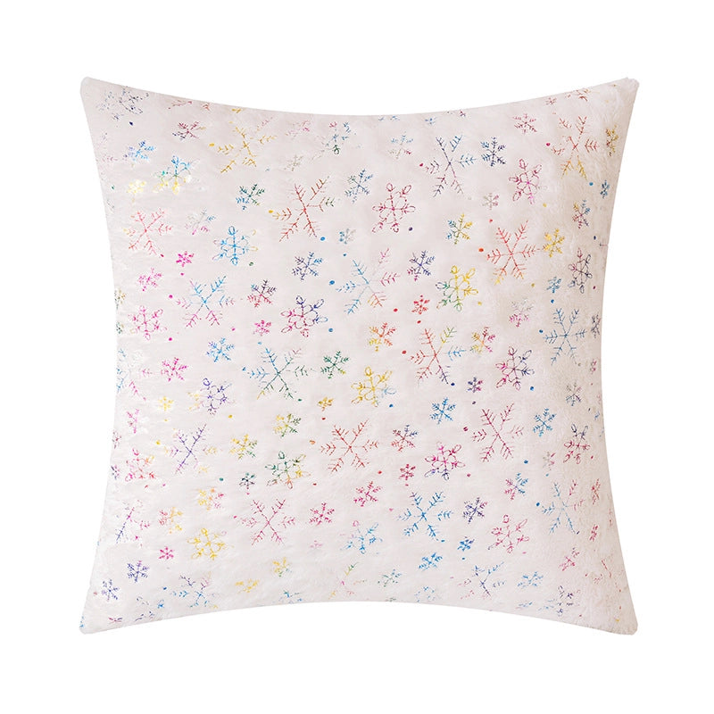 Christmas Minimalist Classic Style Snowflake Plush Pillow Cases Couch & Sofa Decor