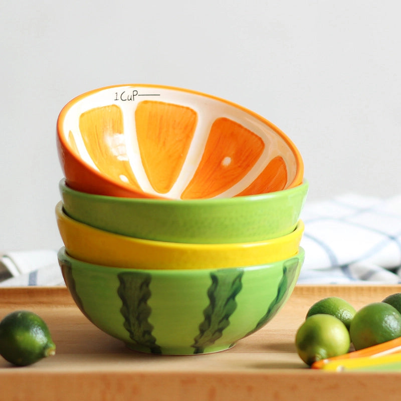 Ceramic Tableware Dishes Plate Set Creative Children's Bowl Cartoon Bowl Rice Bowl Dessert Salah Bowl Small Bowl Fruit Bowl