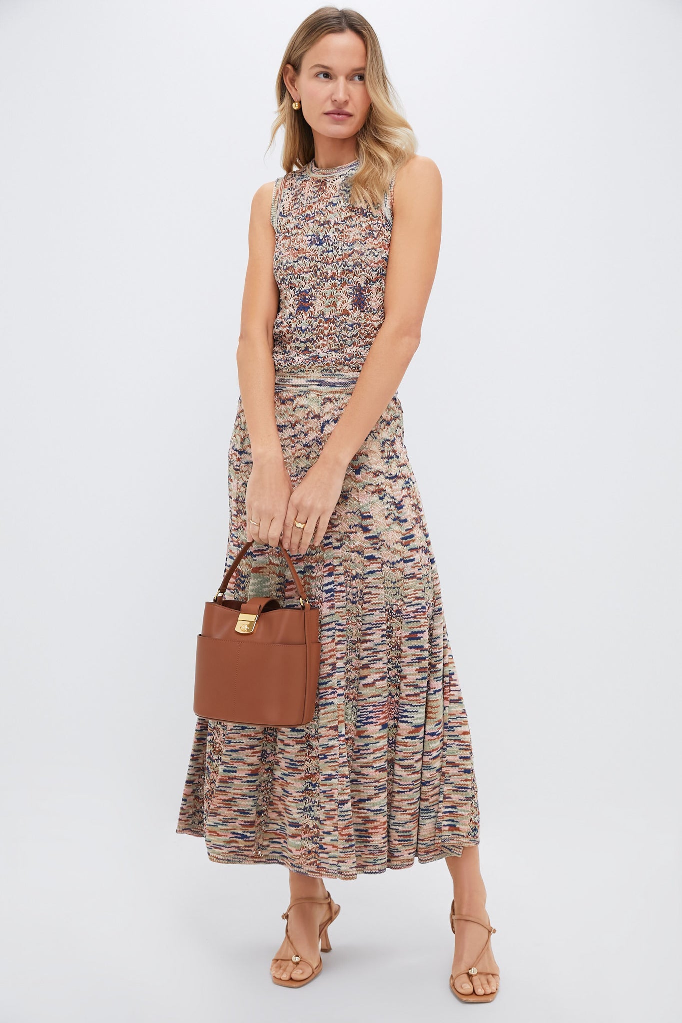 Multi Wylie Flared Knit Skirt