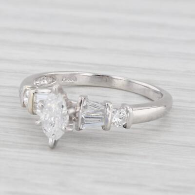 Vintage 0.65ctw Marquise Diamond Engagement Ring 950 Platinum Size 6