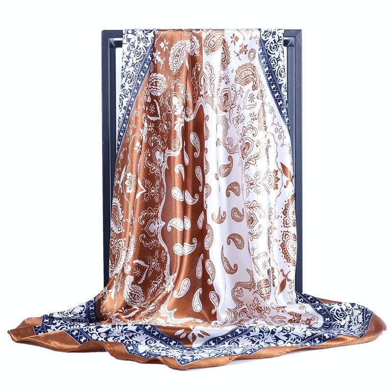 Women's Minimalist Flower Satin Printing Scarves & Gloves