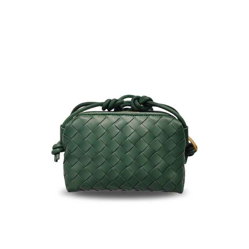 New Square Woven Cloud Bag Genuine Leather  Women's Bag Fashionable Hand-held Shoulder Crossbody Bag For Women