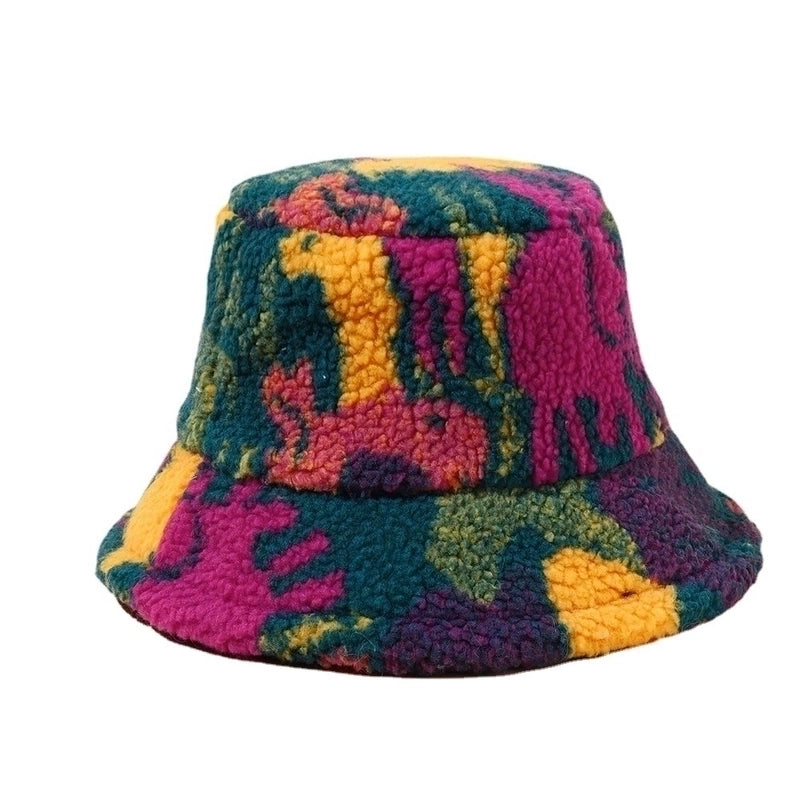 Unisex Basic Retro Color Block Wide Eaves Bucket Hat