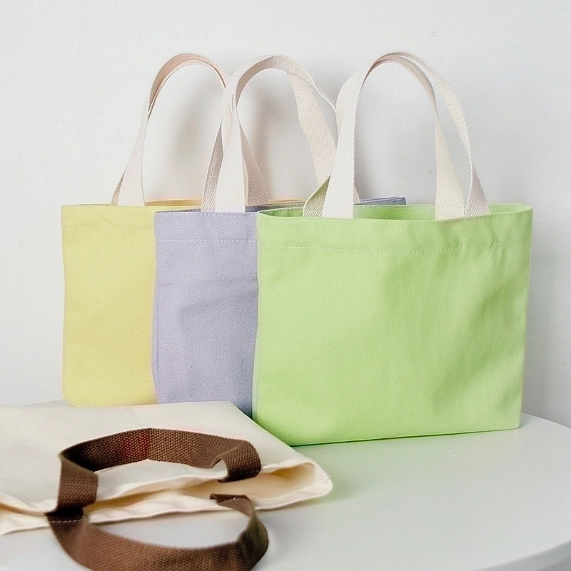 Women's Vacation Solid Color Canvas Shopping Bags