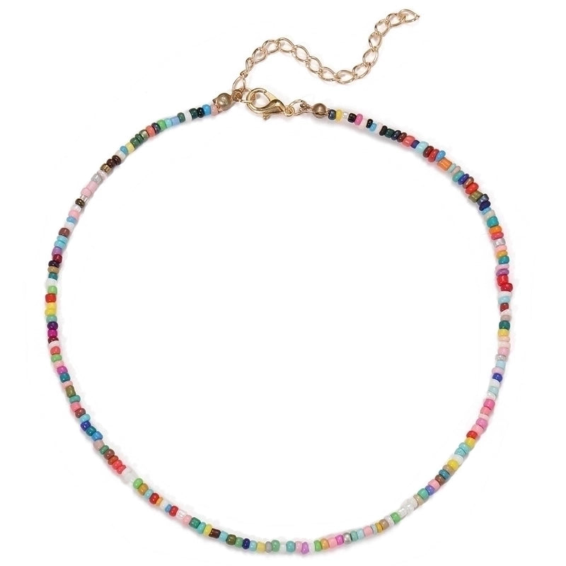 12 Pieces Minimalist Geometric Beaded Inlaid Pearls Women's Necklace