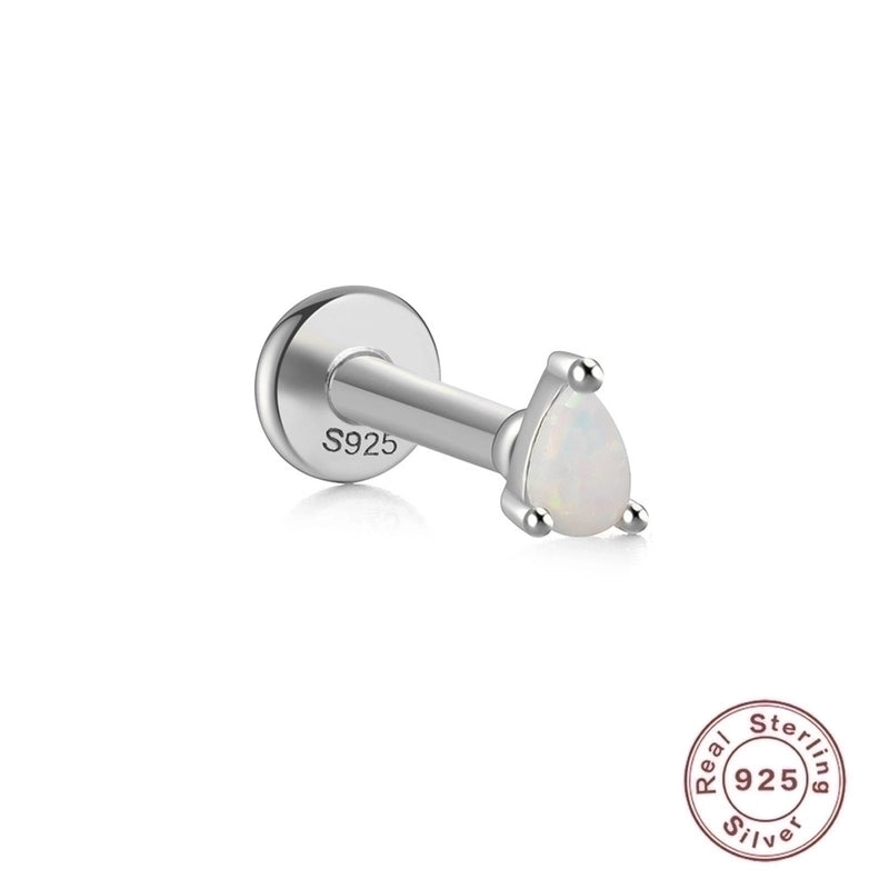 1 Piece Ear Cartilage Rings & Studs Fashion Square Water Droplets Paw Print Silver Inlay Zircon