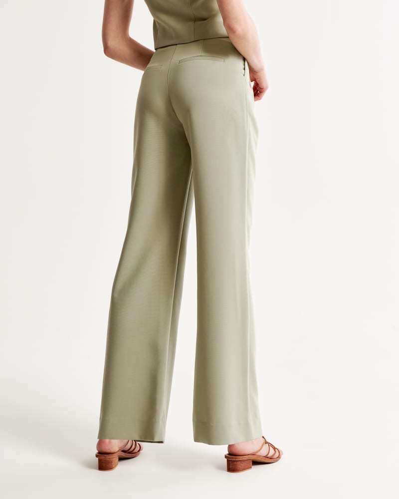Icy Tailored Crepe Wide-Leg Pants