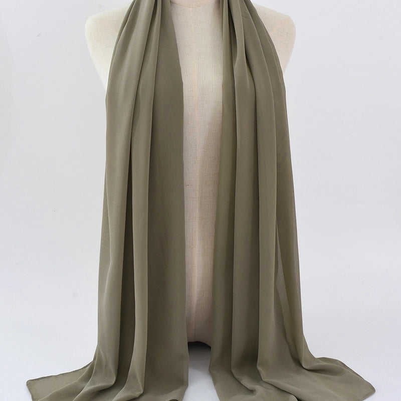 Women's Minimalist Classic Style Solid Color Satin Silk Scarf