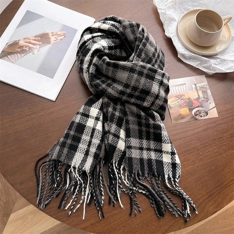 Unisex Business Basic Minimalist Tassel Imitation Cashmere Polyester Scarf
