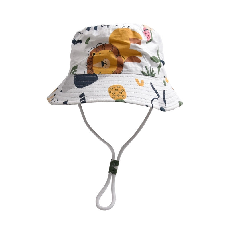 Children Unisex Casual Minimalist Dinosaur Flower Printing Bucket Hat