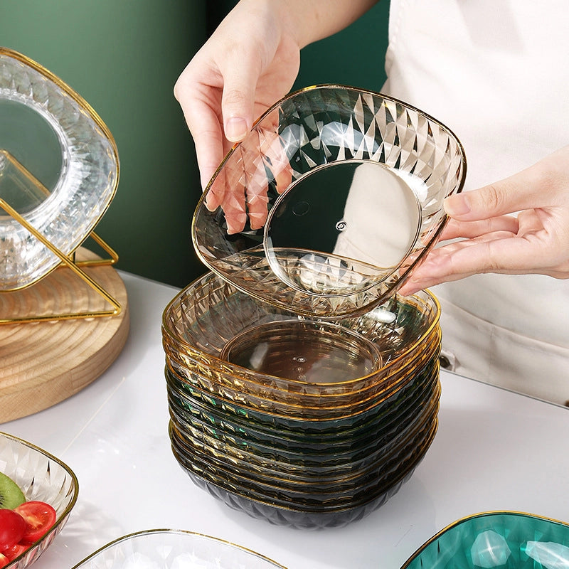 Light Luxury Transparent High-grade Bone Spitting Dish Household Dining Table Bone Dish Food Grade Snack Dish Fruit Dish Candy Nut Dish