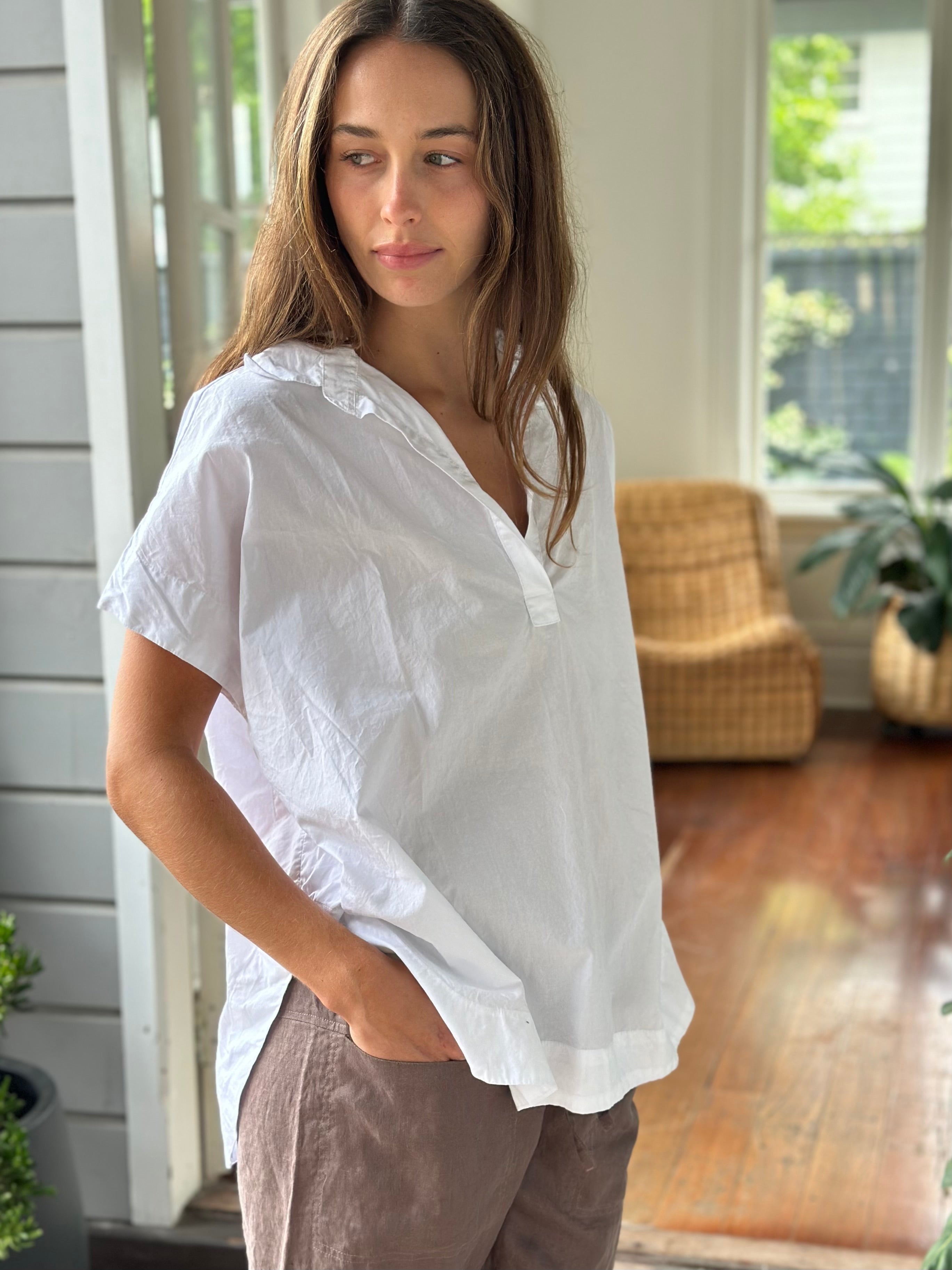 tara top - white cotton