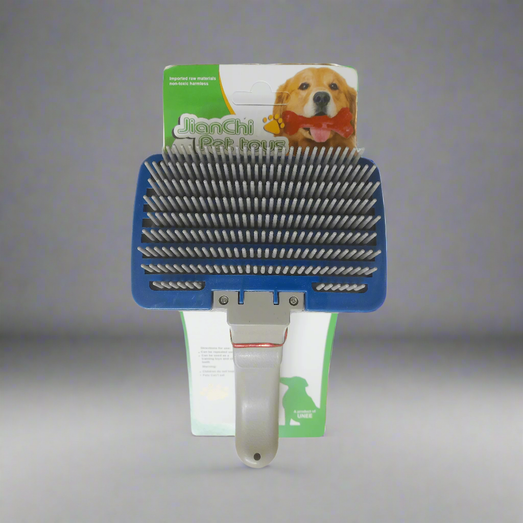 Hair removl pet brush with button