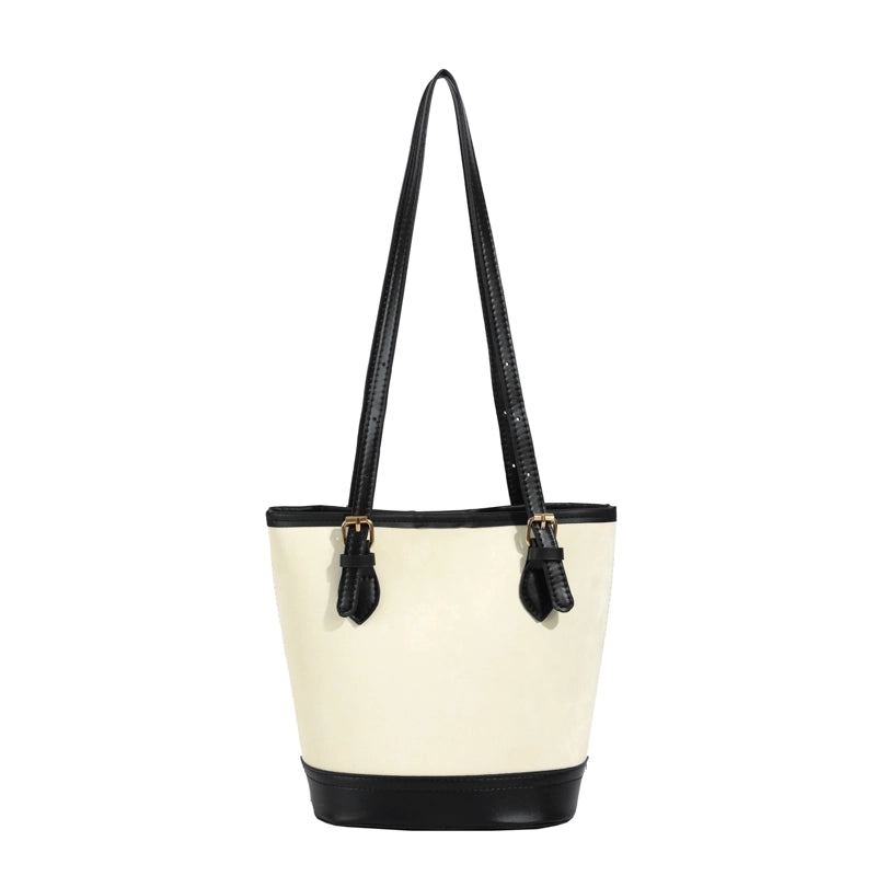 Women's Pu Leather Color Block Streetwear Magnetic Buckle Shoulder Bag