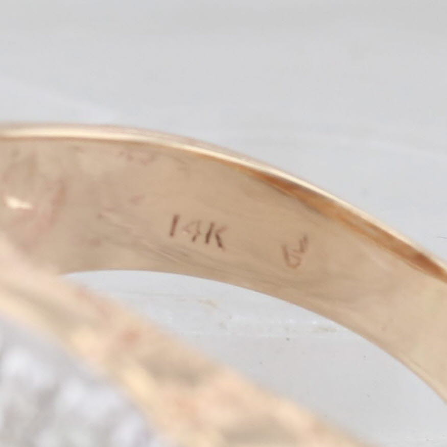0.40ctw Diamond 14k Yellow Gold Nuggt Ring Size 7.25