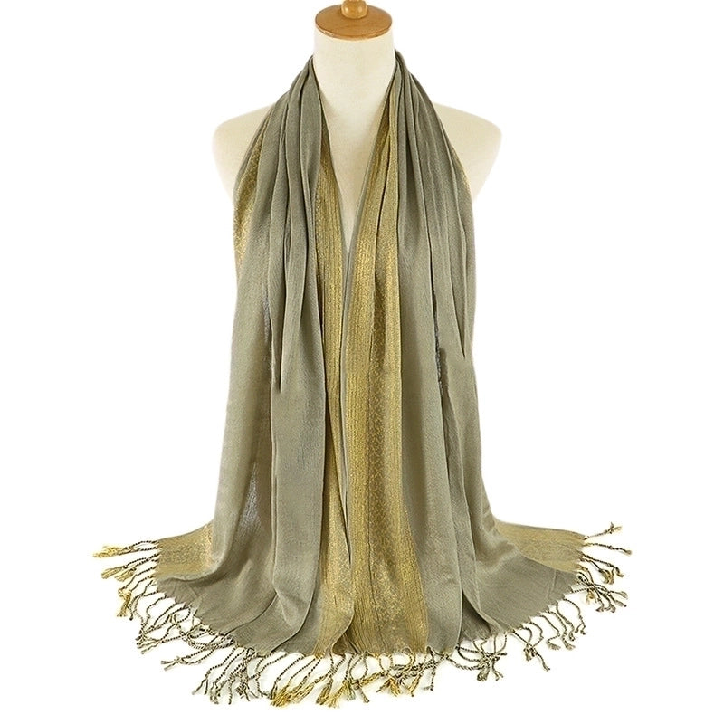 Women's Minimalist Color Block Cotton Scarf