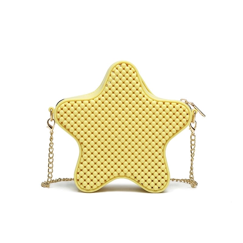 Women's Medium PVC Star Cute Zipper Jelly Bag