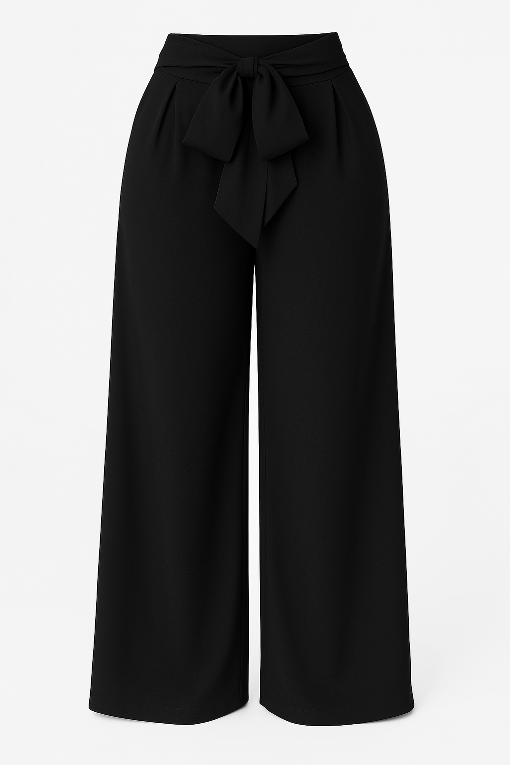 Elegant High Waist Solid Work Loose Trousers