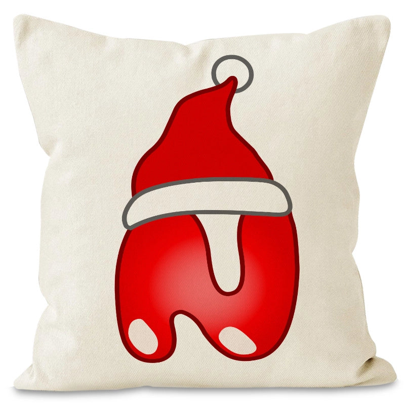 Christmas  Cute Modern Style Christmas Hat Letter Linen Polyester Pillow Cases Couch & Sofa Decor