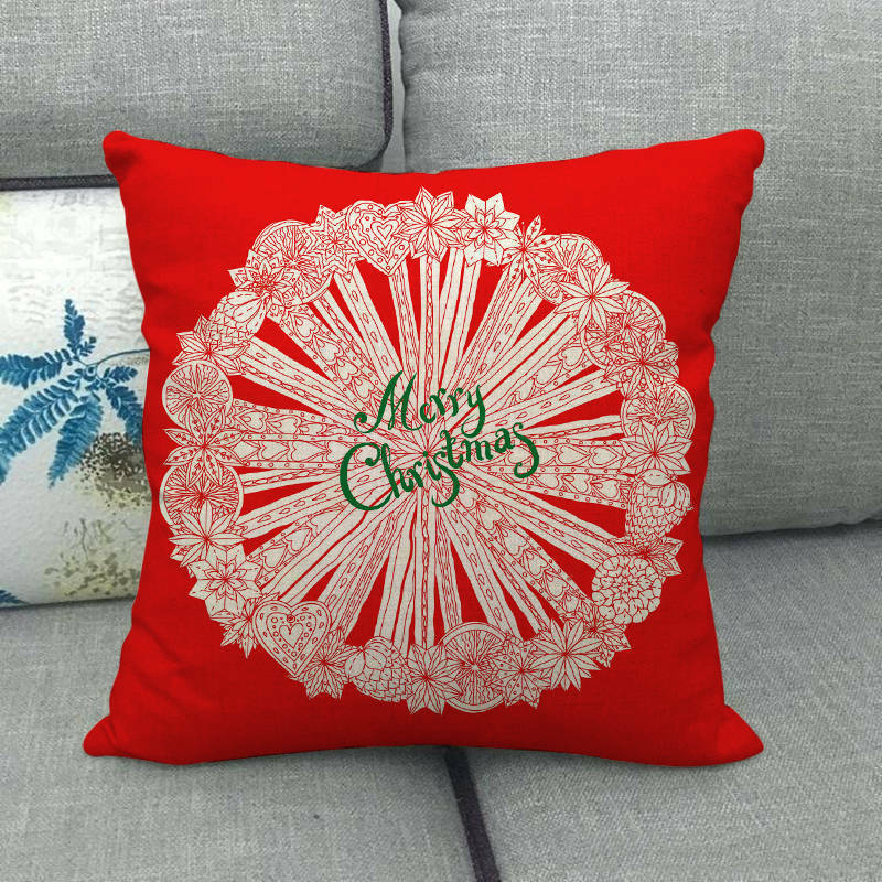 18 Cojines Merry Xmas Couch Throw Pillow Cover Case Home Sofa Decor Pillowslip