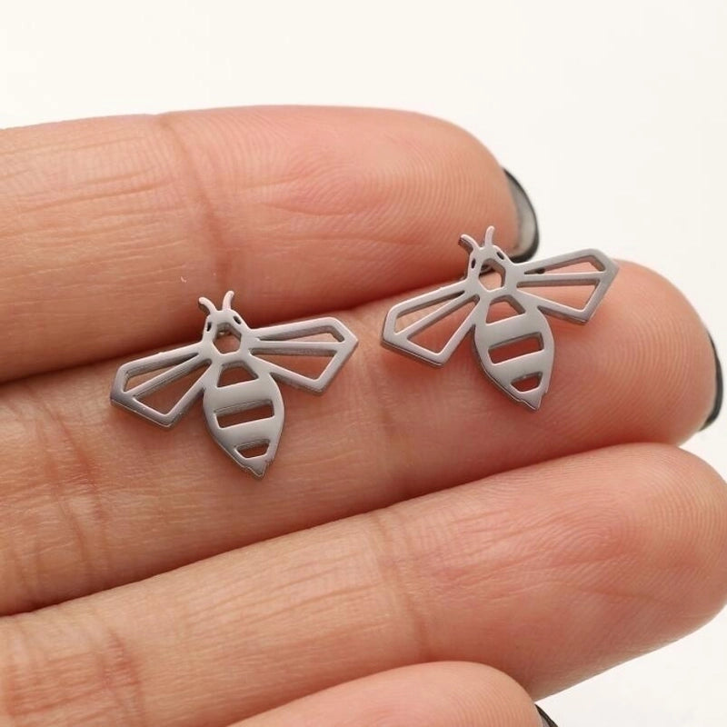1 Pair Casual Cute Animal Plating Hollow Out 304 Stainless Steel 18K Gold Plated Ear Studs