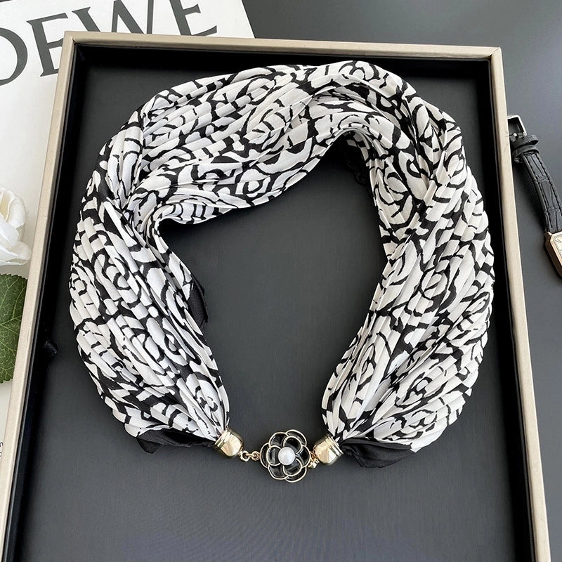 Women's Cute Sweet Minimalist Color Block Polyester Printing Silk Scarf