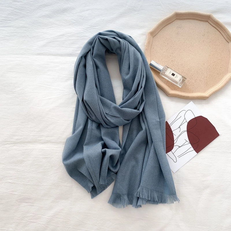 Women's Minimalist Solid Color Imitation Cashmere Scarf