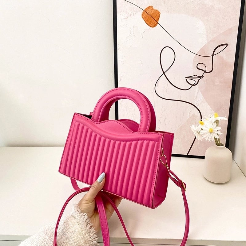 Women's Small Pu Leather Solid Color Elegant Classic Style Square Zipper Shoulder Bag Handbag Crossbody Bag