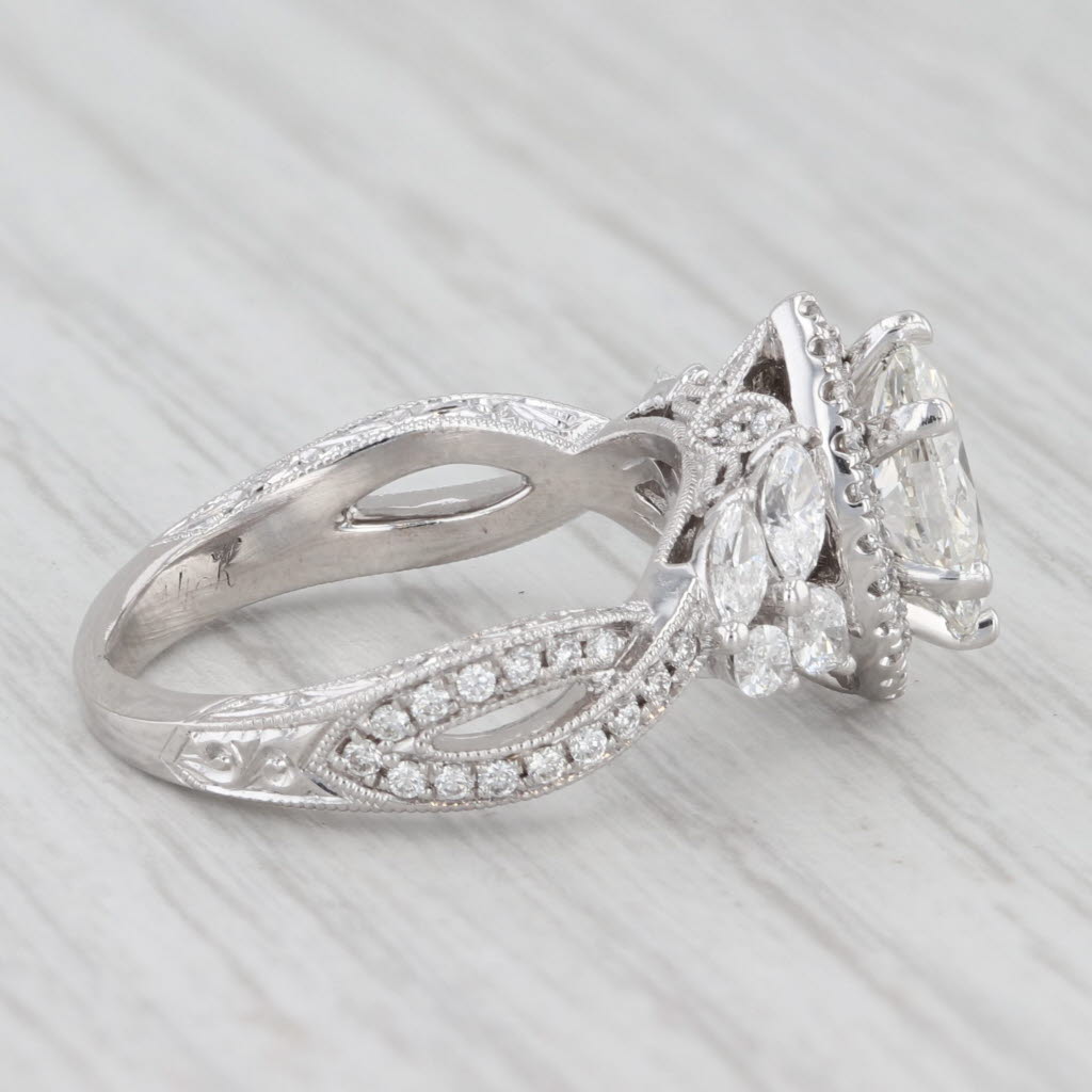 Neil Lane 1.34ctw Marquise Halo Engagement Ring 14k White Gold Size 4.25