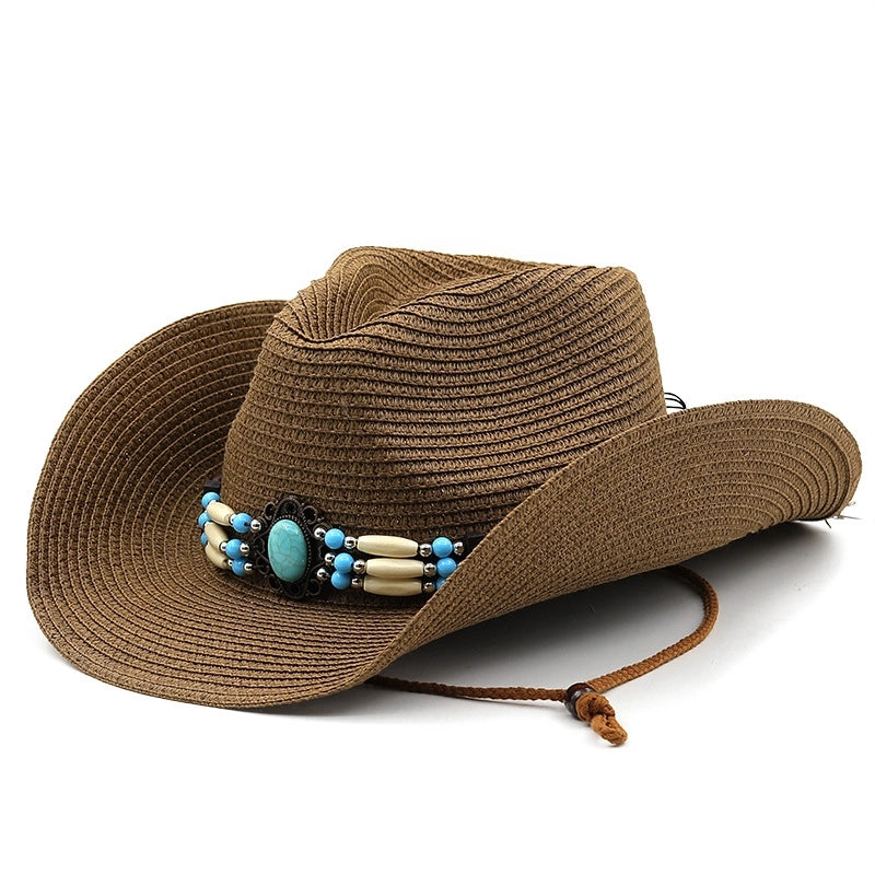 Unisex Retro Solid Color Handmade Crimping Straw Hat