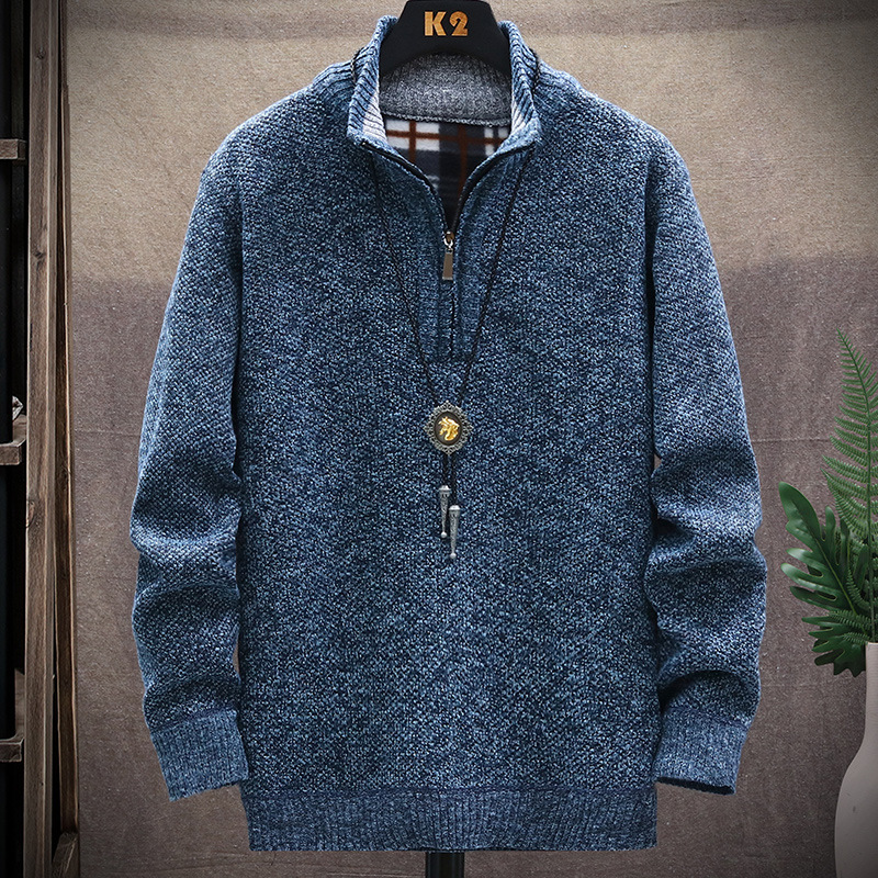 Men's Vintage Knitted Stand Collar Sweater