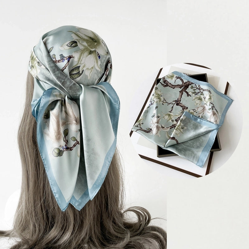 Women's Casual Flower Satin Printing Bandanas