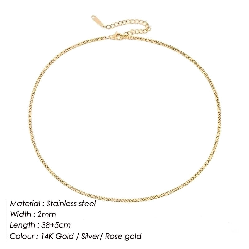 Stainless Steel 14K Gold Plated Fashion Plating U Shape Necklace