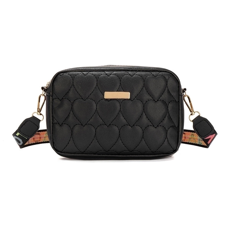 Women's Medium Pu Leather Heart Shape Solid Color Basic Square Zipper Shoulder Bag Crossbody Bag Square Bag