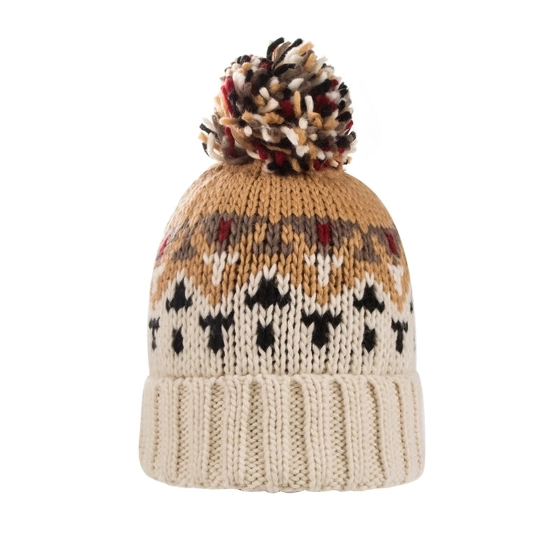 Unisex Retro Classic Style Geometric Rhombus Eaveless Wool Cap