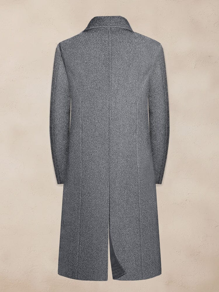 Classic Lapel Long Tweed Coat